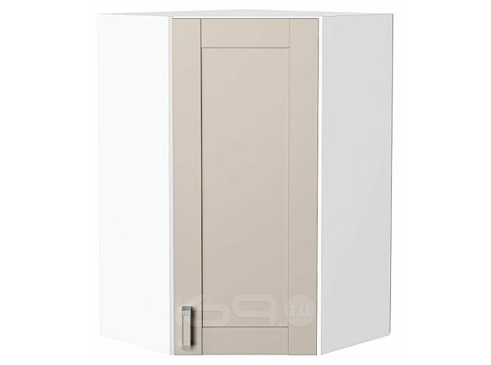 Шкаф верхний угловой Лофт Cream Silk/Белый 920*600*600