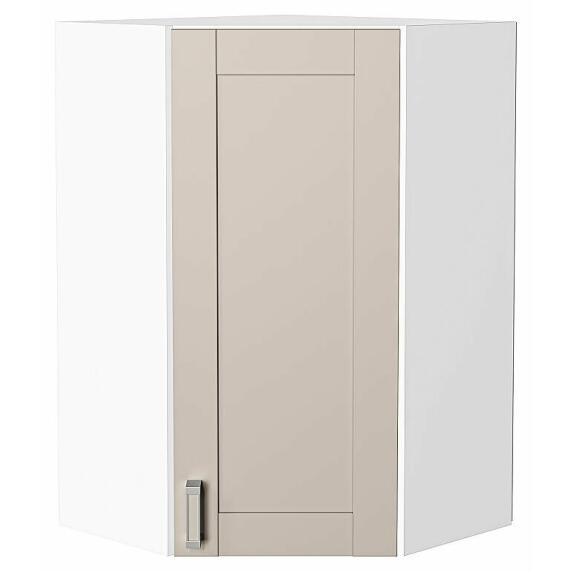 Шкаф верхний угловой Лофт Cream Silk/Белый 920*600*600