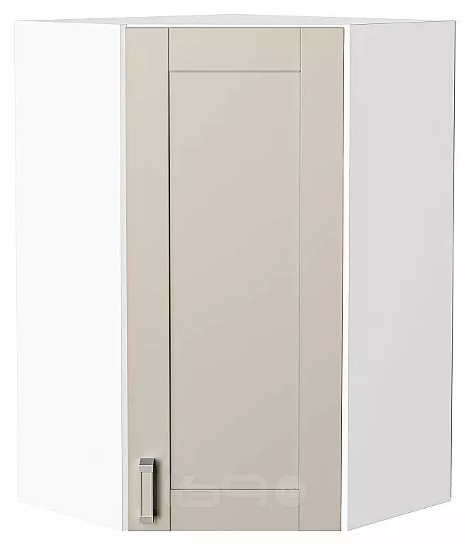 Шкаф верхний угловой Лофт Cream Silk/Белый 920*600*600