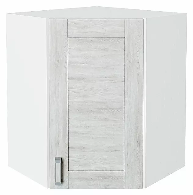 Шкаф верхний угловой Лофт Nordic Oak/Белый 716*600*600