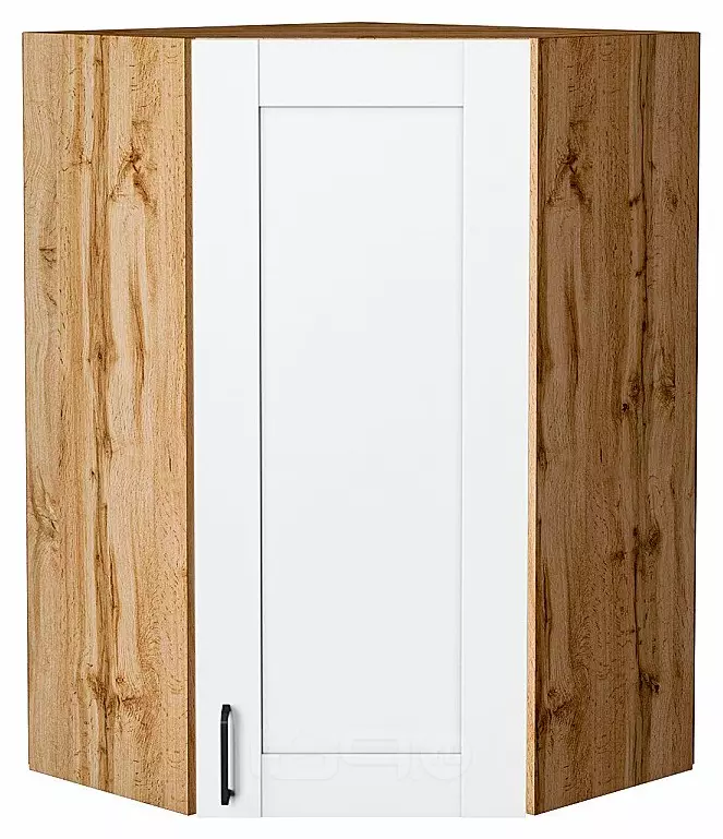 Шкаф верхний угловой Лофт Super White Дуб Вотан 920*600*600