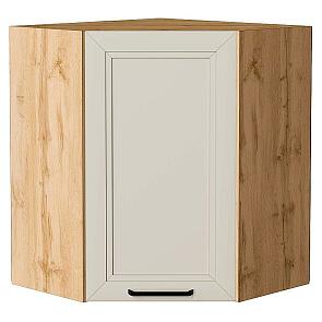 Шкаф верхний угловой Нео Cream Silk/Дуб Вотан 716*600*600