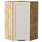 Шкаф верхний угловой Нео Cream Silk/Дуб Вотан 920*600*600