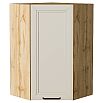 Шкаф верхний угловой Нео Cream Silk/Дуб Вотан 920*600*600