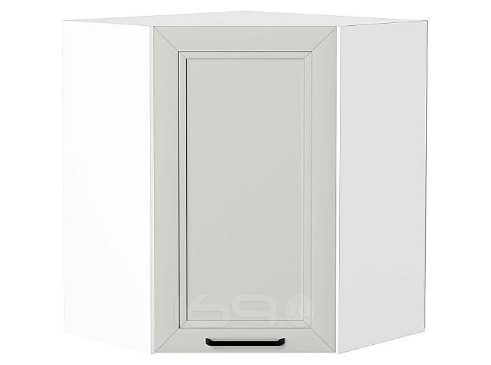 Шкаф верхний угловой Нео Grey Silk/Белый 716*600*600