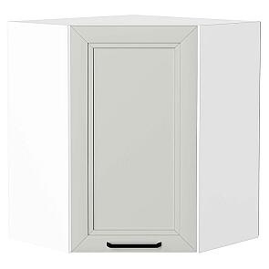 Шкаф верхний угловой Нео Grey Silk/Белый 716*600*600