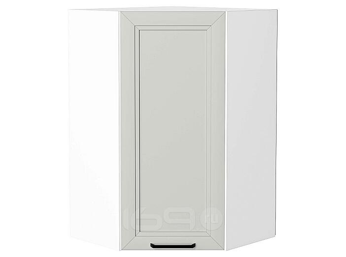 Шкаф верхний угловой Нео Grey Silk/Белый 920*600*600