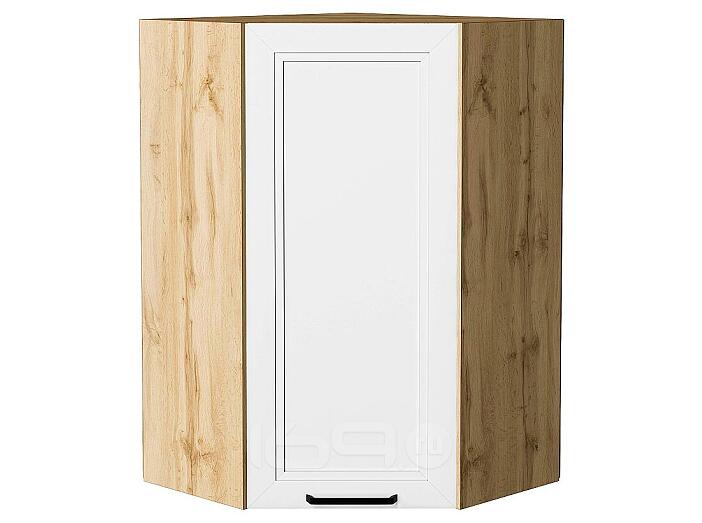 Шкаф верхний угловой Нео White Silk/Дуб Вотан 920*600*600