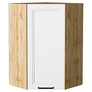 Шкаф верхний угловой Нео White Silk/Дуб Вотан 920*600*600