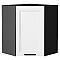 Шкаф верхний угловой Нео White Silk/Graphite 716*600*600