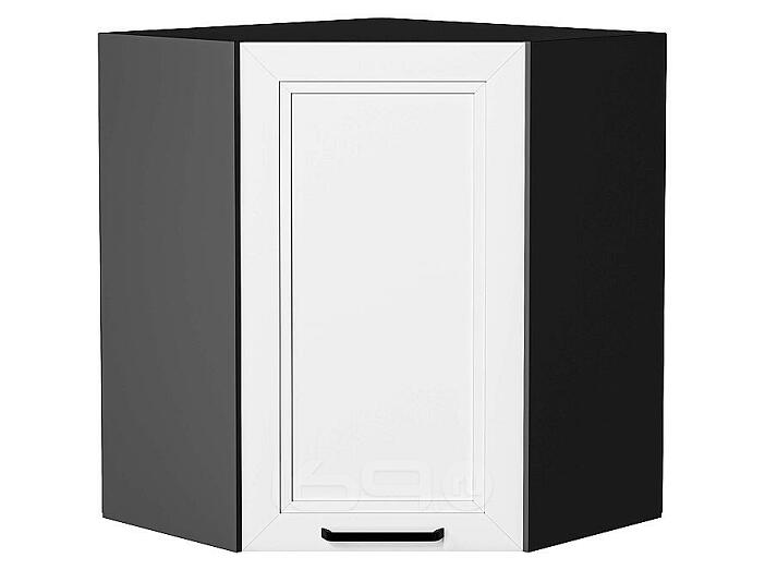 Шкаф верхний угловой Нео White Silk/Graphite 716*600*600