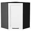 Шкаф верхний угловой Нео White Silk/Graphite 716*600*600