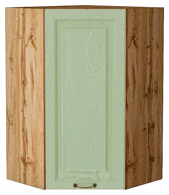 Шкаф верхний угловой Ницца Дуб оливковый/Дуб Вотан 920*600*600