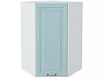 Шкаф верхний угловой Ницца Голубой/Белый 920*600*600