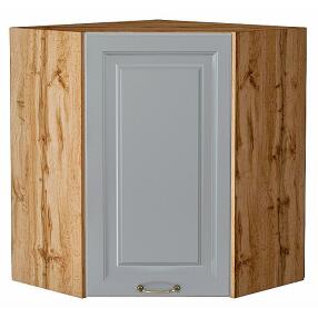 Шкаф верхний угловой Ницца Графит/Дуб Вотан 716*600*600