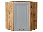 Шкаф верхний угловой Ницца Графит/Дуб Вотан 716*600*600