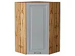 Шкаф верхний угловой Ницца Графит/Дуб Вотан 920*600*600
