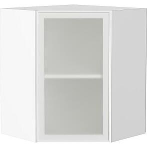 Шкаф верхний угловой остекленный Эйр White Silk/Белый 716*600*600