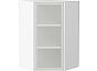 Шкаф верхний угловой остекленный Эйр White Silk/Белый 920*600*600
