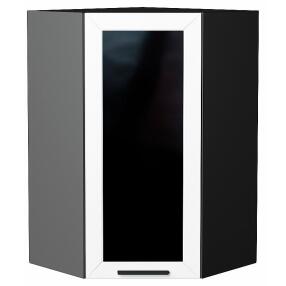 Шкаф верхний угловой остекленный Глетчер Айленд Силк Graphite 920*600*600