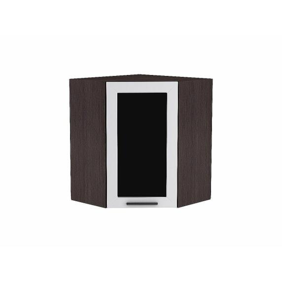 Шкаф верхний угловой остекленный Глетчер Гейнсборо Силк Graphite 920*600*600