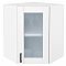 Шкаф верхний угловой остекленный Лофт Super White Белый 716*600*600 Шкаф верхний угловой остекленный Лофт Super White Белый 716*600*600
