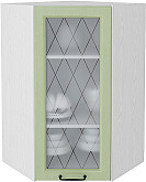Шкаф верхний угловой остекленный Ницца ВУ 599 | 60 см