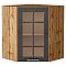 Шкаф верхний угловой остекленный Прага Венге премиум Дуб Вотан 716*600*600 Шкаф верхний угловой остекленный Прага Венге премиум Дуб Вотан 716*600*600