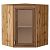 Шкаф верхний угловой остекленный Шале Brown Dreamline Дуб Вотан 716*600*600