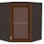 Шкаф верхний угловой остекленный Шале ВУ 590 Brown Oak-Венге