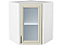 Шкаф верхний угловой остекленный Шале ВУ 590 Ivory-Белый