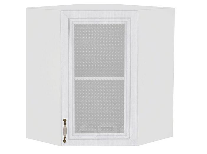 Шкаф верхний угловой остекленный Шале ВУ 590 Milk Oak-Белый