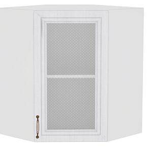 Шкаф верхний угловой остекленный Шале ВУ 590 Milk Oak-Белый