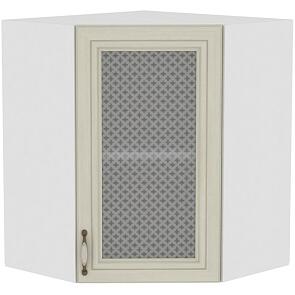 Шкаф верхний угловой остекленный Шале ВУ 590 Veneziano-Белый