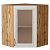 Шкаф верхний угловой остекленный Шале White Dreamline Дуб Вотан 716*600*600