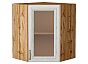 Шкаф верхний угловой остекленный Шале White Dreamline Дуб Вотан 716*600*600