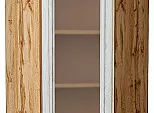 Шкаф верхний угловой остекленный Шале White Dreamline Дуб Вотан 920*600*600