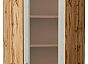 Шкаф верхний угловой остекленный Сканди Cappuccino Softwood Дуб Вотан 920*600*600