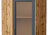 Шкаф верхний угловой остекленный Сканди Graphite Softwood Дуб Вотан 716*600*600