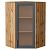 Шкаф верхний угловой остекленный Сканди Graphite Softwood Дуб Вотан 920*600*600