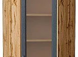 Шкаф верхний угловой остекленный Сканди Graphite Softwood Дуб Вотан 920*600*600