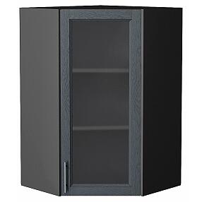 Шкаф верхний угловой остекленный Сканди Graphite Softwood Graphite 920*600*600