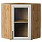 Шкаф верхний угловой остекленный Сканди Grey Silkwood/Дуб Вотан 716*600*600