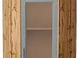 Шкаф верхний угловой остекленный Сканди Grey Softwood Дуб Вотан 716*600*600