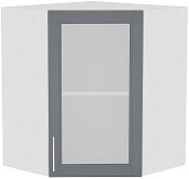 Шкаф верхний угловой остекленный Сканди ВУ 590 | 60 см