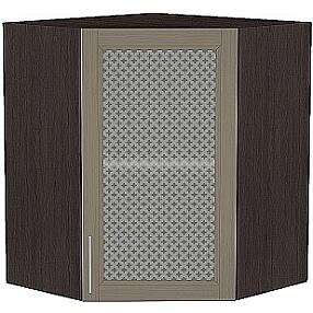 Шкаф верхний угловой остекленный Сканди ВУ 590 Cappuccino Wood-Венге