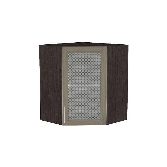 Шкаф верхний угловой остекленный Сканди ВУ 590 Cappuccino Wood-Венге