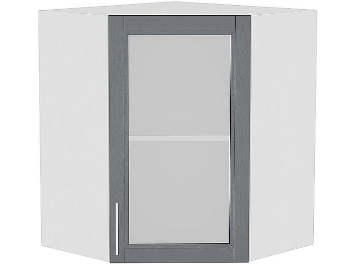 Шкаф верхний угловой остекленный Сканди ВУ 599 Graphite Softwood-Белый