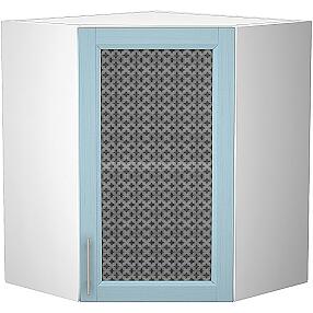Шкаф верхний угловой остекленный Сканди ВУ 599 Sky Wood-Белый
