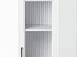 Шкаф верхний угловой остекленный Сканди White Silkwood/Белый 716*600*600